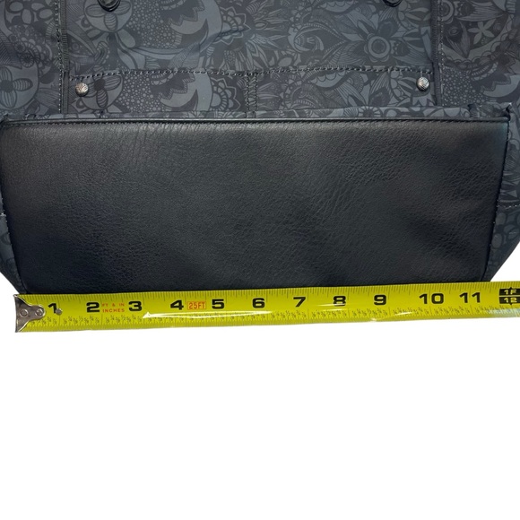 SAKROOTS Easy Clean Shoulder Bag With Paisley Design Black & Grey 11" Drop - Picture 8 of 16